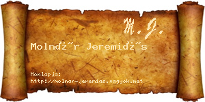 Molnár Jeremiás névjegykártya